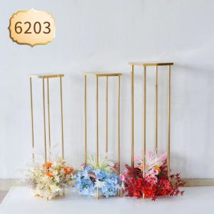 Floral Centerpiece Table with Square Top and Adjustable Columns (41" - 45" Heights)