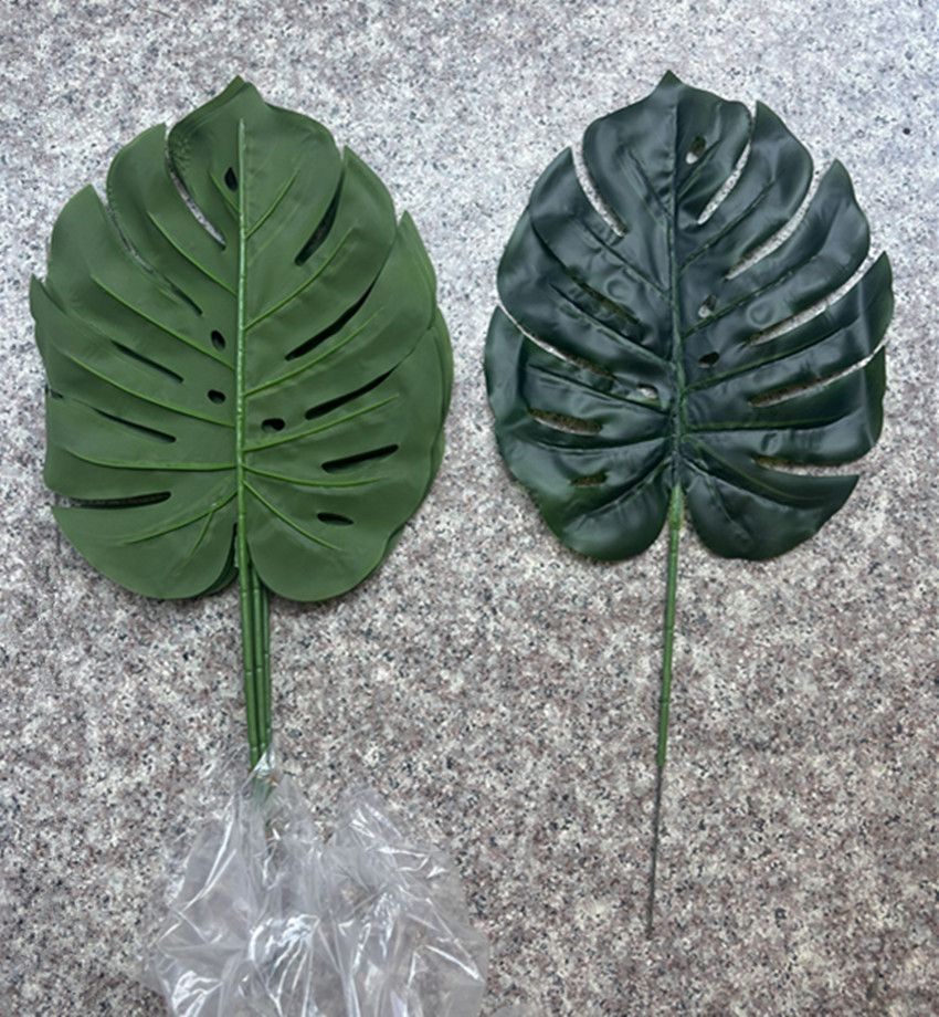 0.6oz Artificial Monstera Leaf Stem, Forest-Green 9"X11"X19"