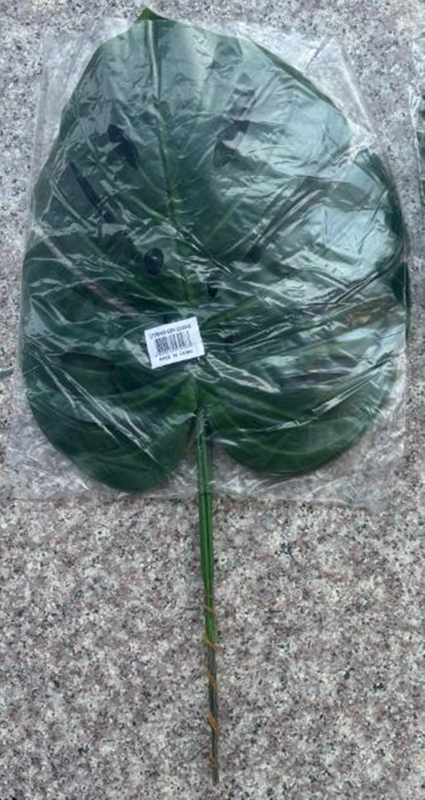 10in 0.6oz Artificial Monstera Leaf Stem, Dark-Green 10"X12"X19" - Image 2