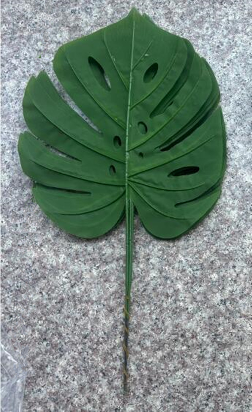 10in 0.6oz Artificial Monstera Leaf Stem, Dark-Green 10"X12"X19" - Image 3