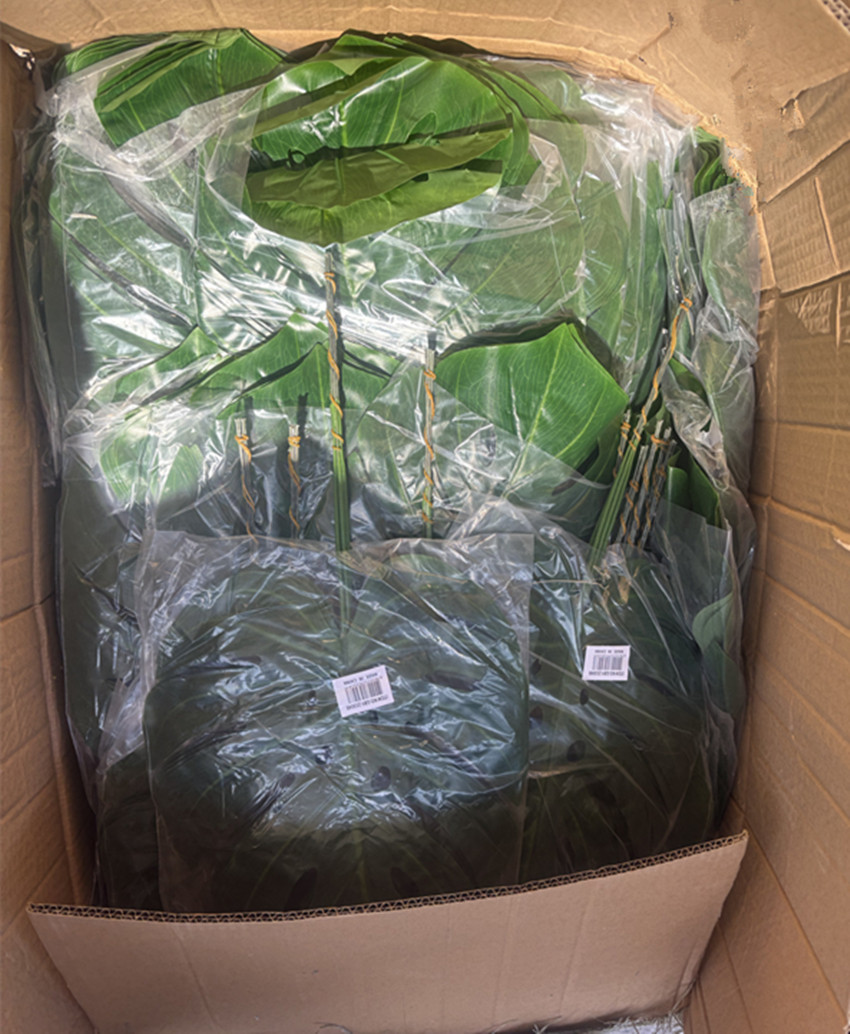 10in 0.6oz Artificial Monstera Leaf Stem, Dark-Green 10"X12"X19" - Image 4