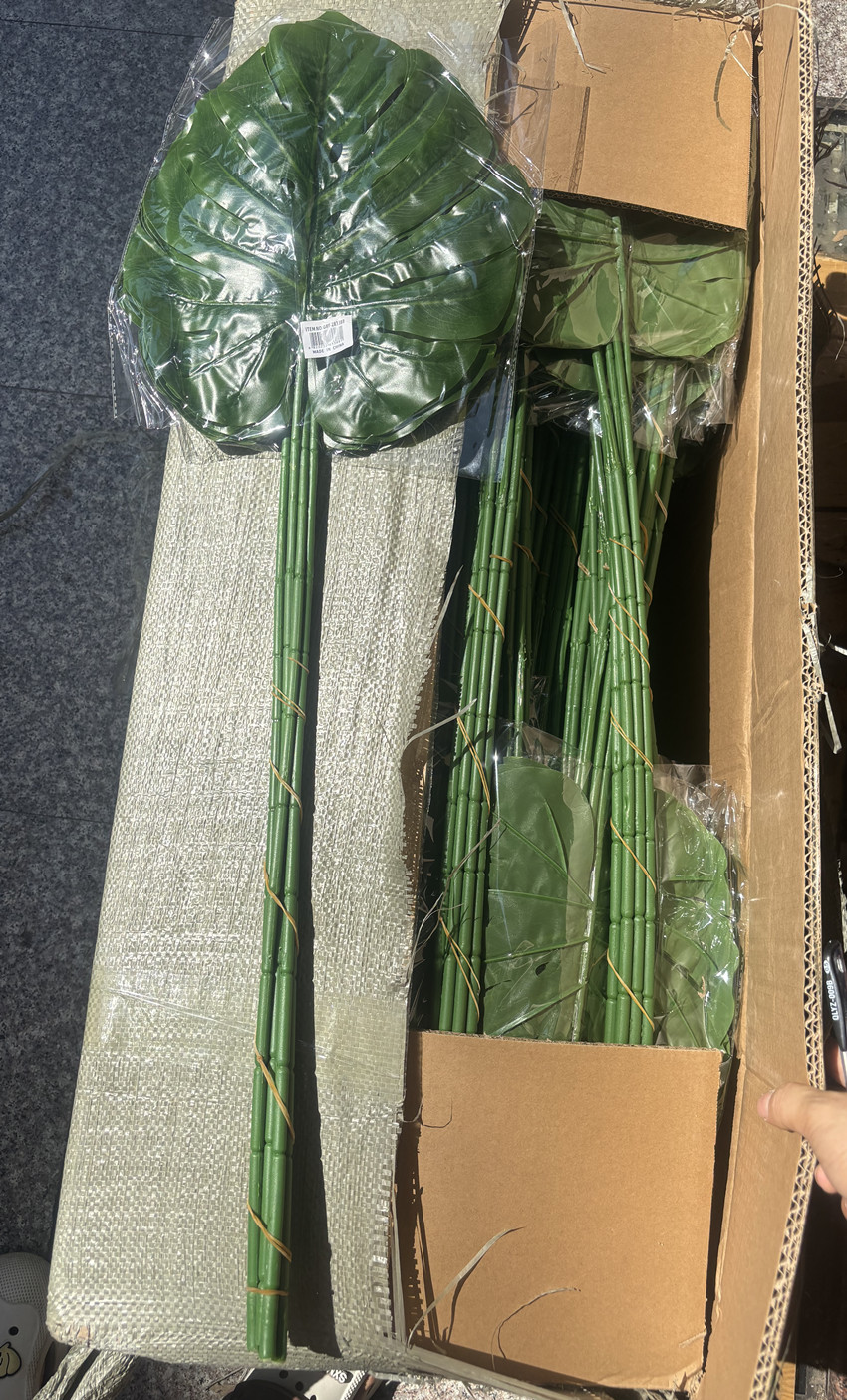 Extra-Long Artificial Monstera Leaf Stem, 2.3oz 15"X17"X35" - Image 3
