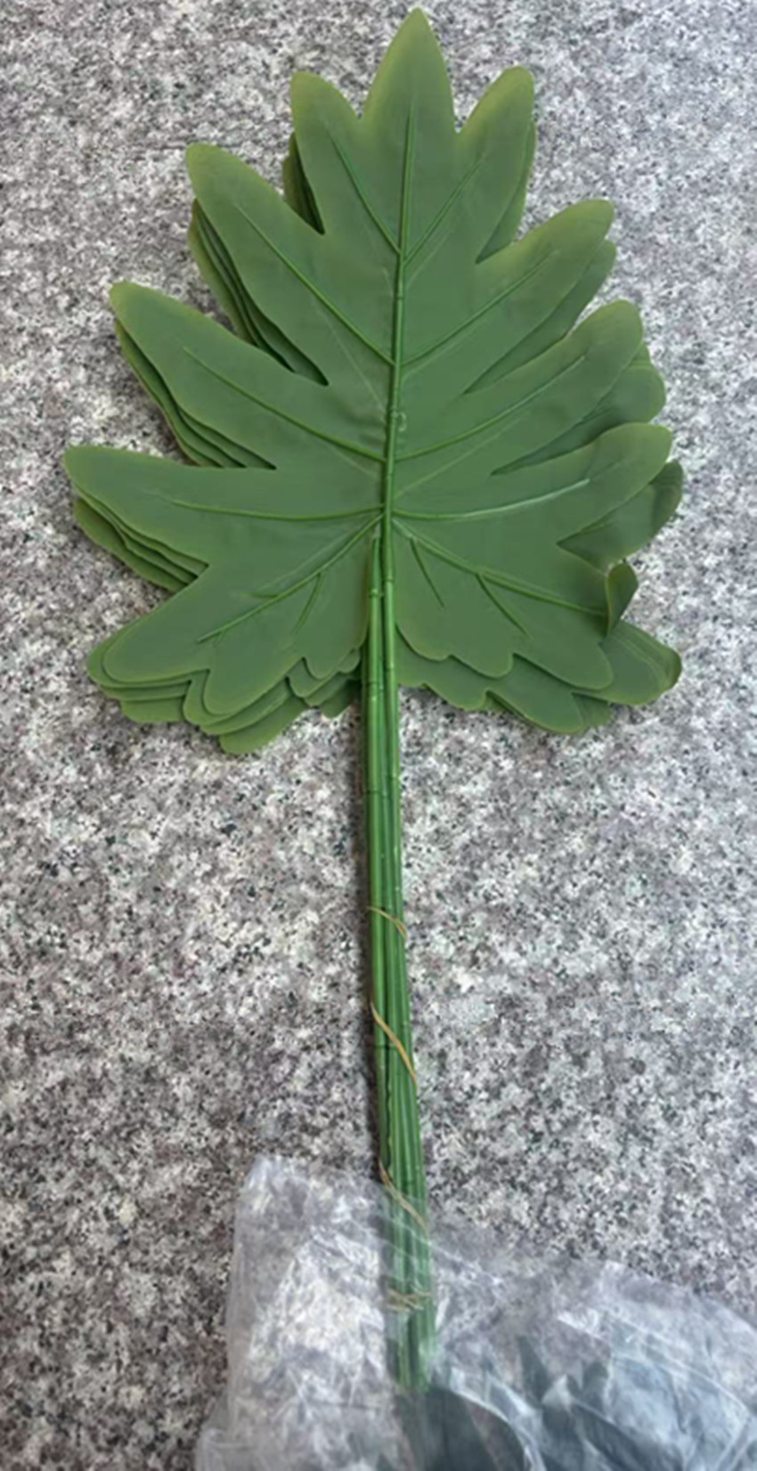 Artificial Monstera Old Spring Taro Leaf, Dark-Green 10"X12"X22" (6 pcs) - Image 2
