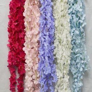 test wisteria bouquet 5 garlands (thicker petals!) cascading spray 44"