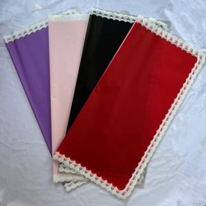 Waterproof Plastic Floral Korean Flower Paper w/Lace Trim (Case, 1000 Sheets)